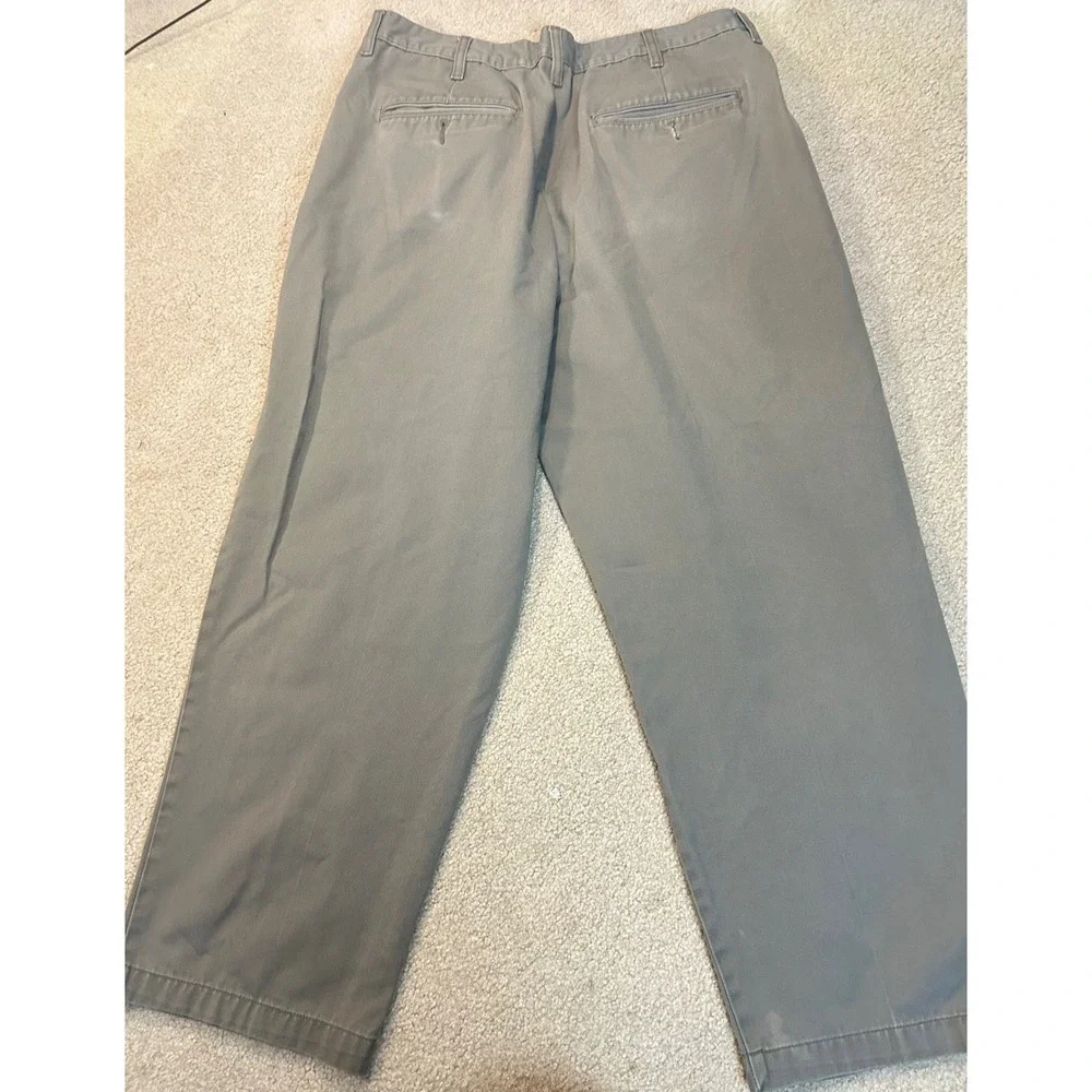 B.E. Khakis Mens Gray Pleated Relaxed Fit Casual Pants Size 38x30‎